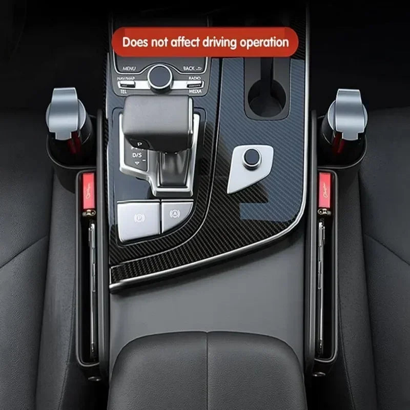 Car Seat Gap Filler Console Organizer with Cup Holder & Storage Bin