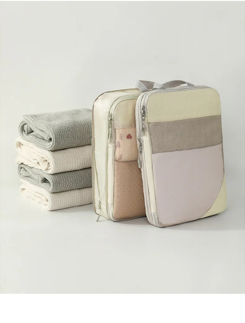 Expandable Compression Packing Cubes – Lightweight Travel Organizer Set for Suitcases