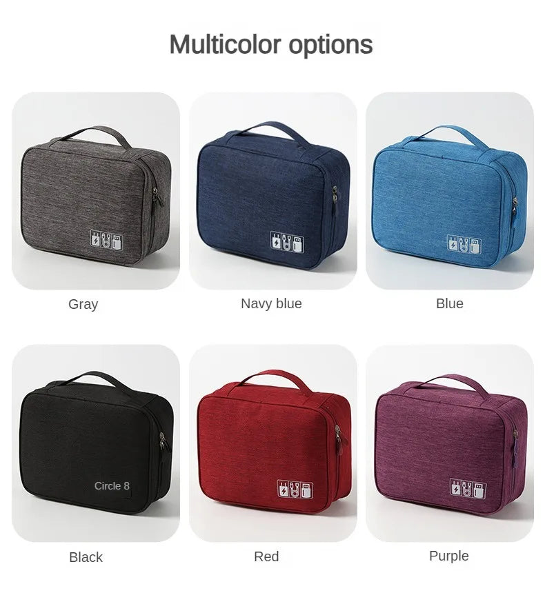 Large Capacity Multifunctional Electronic Organizer Travel Bag for Power Bank & Cables