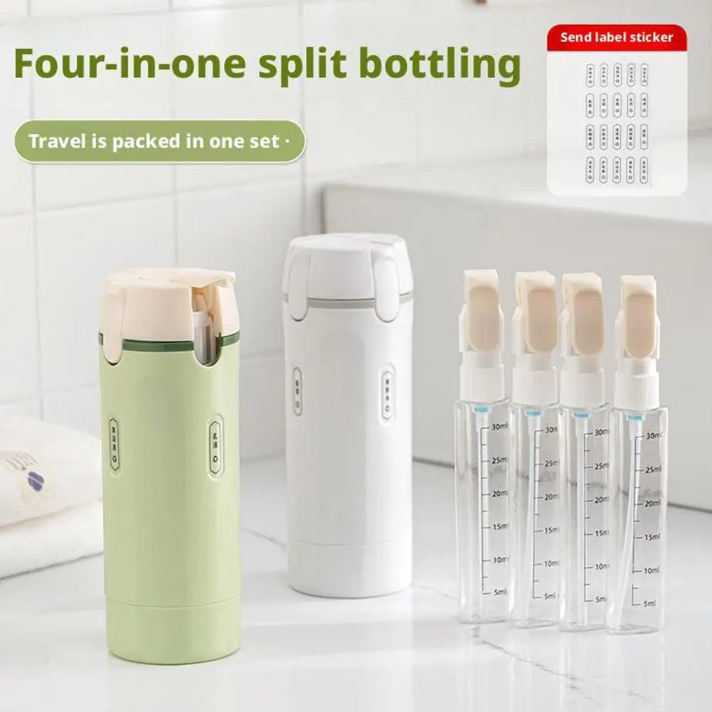 4-in-1 TSA-Approved BPA-Free Travel Dispenser Bottles for Shampoo & Lotion