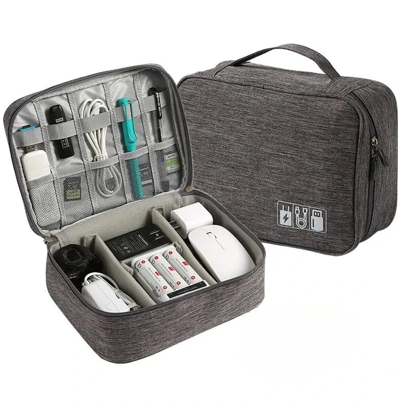 Large Capacity Multifunctional Electronic Organizer Travel Bag for Power Bank & Cables