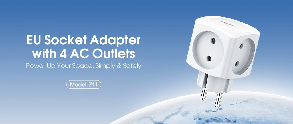 LDNIO Universal Travel Adapter EU/KR to UK/US/AU Plug Converter