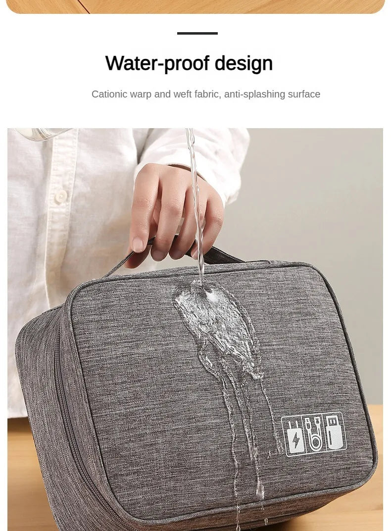 Large Capacity Multifunctional Electronic Organizer Travel Bag for Power Bank & Cables