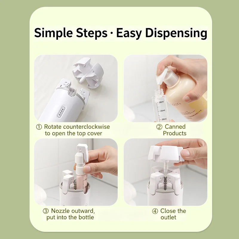 4-in-1 Travel Toiletry Dispenser Bottle Set with Labels