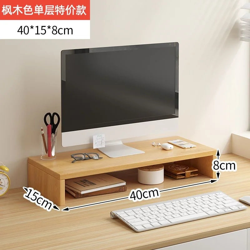 Ergonomic Monitor Riser Stand with Keyboard Storage & Desk Organizer
