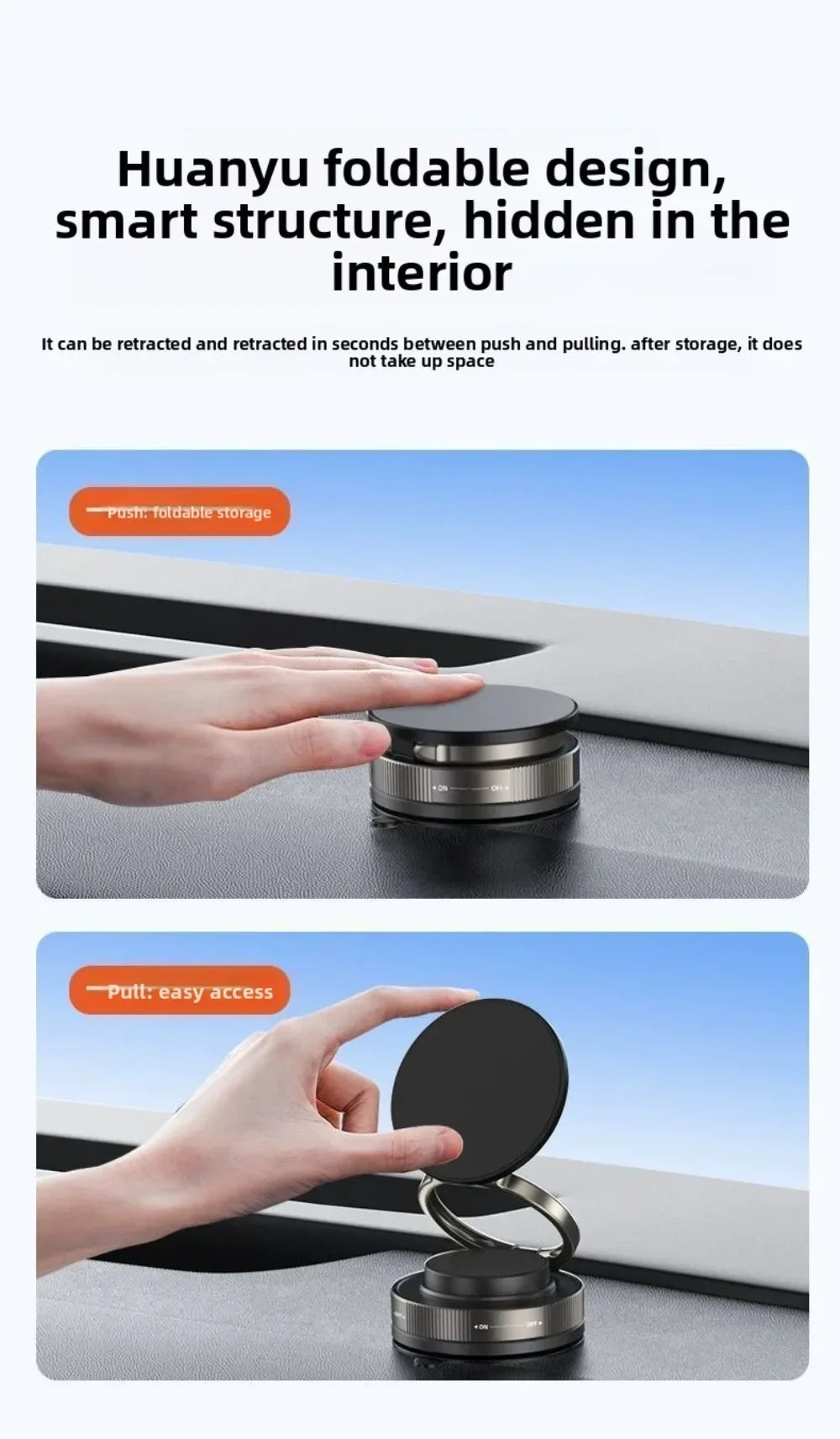 Magnetic Car Phone Holder – 360° Rotatable & Foldable Mount, Universal Compatibility