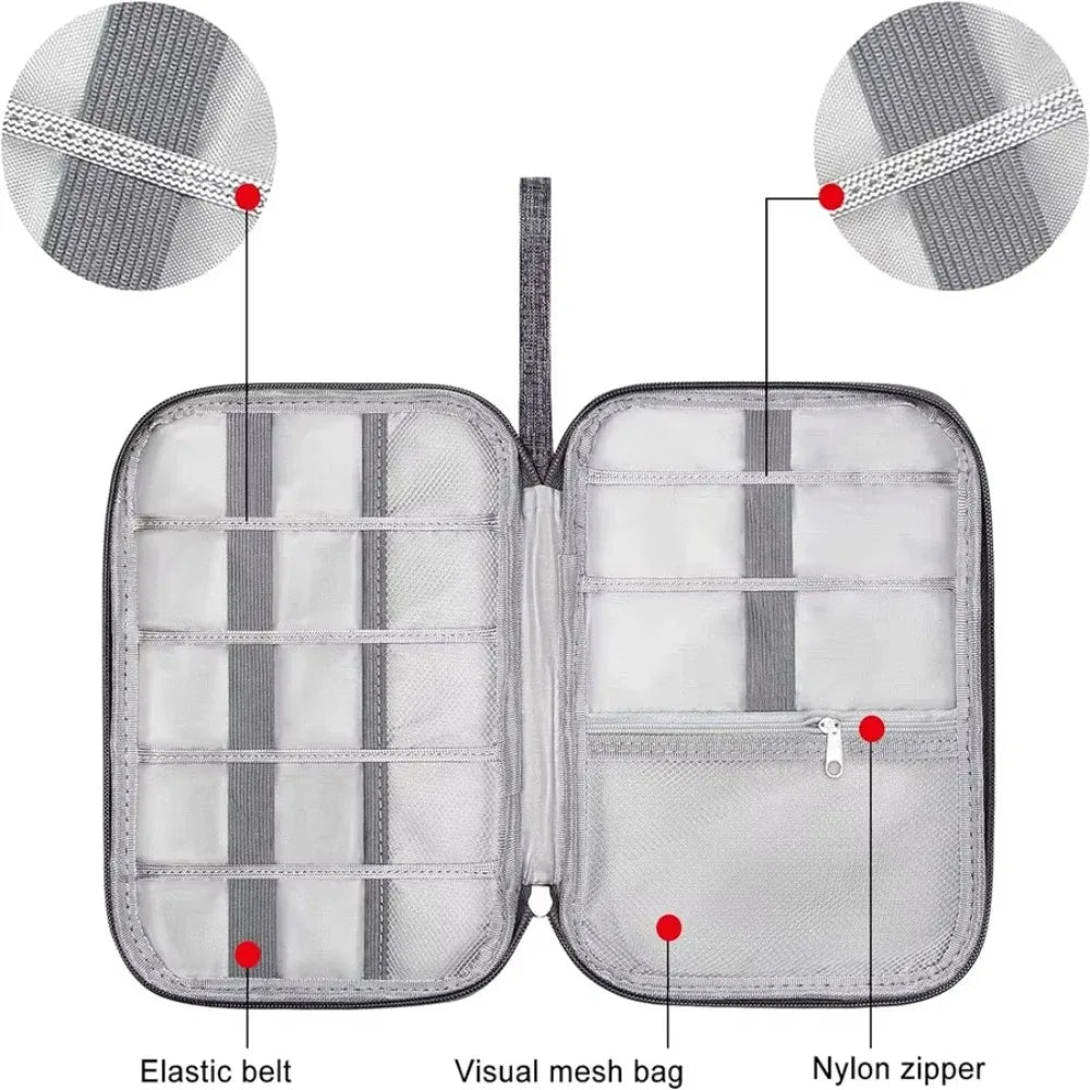 Waterproof Portable Electronic Accessory Organizer Bag for Cables & Chargers
