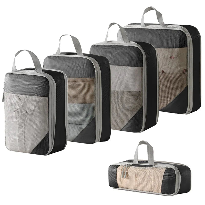 Expandable Compression Packing Cubes – Lightweight Travel Organizer Set for Suitcases