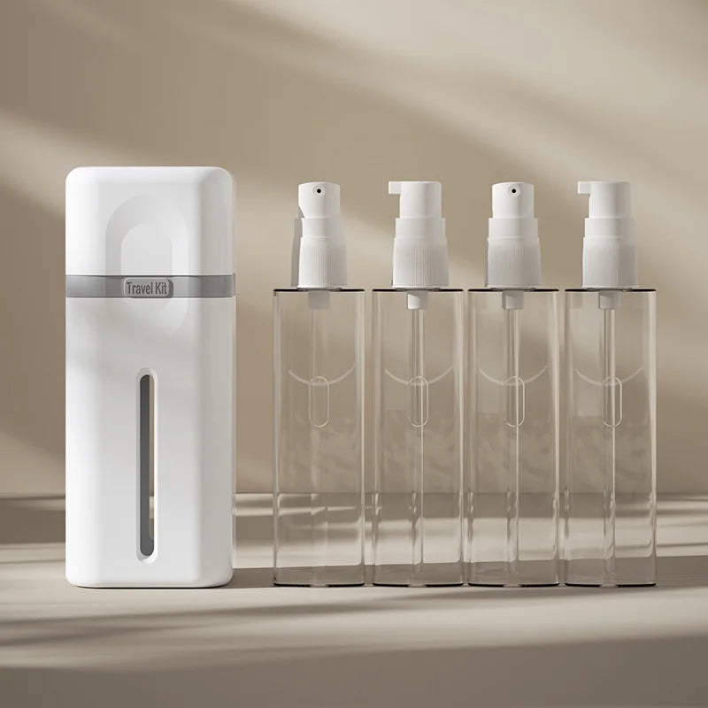 4-in-1 Refillable Leak-Proof Travel Dispenser Bottle for Camping & Business