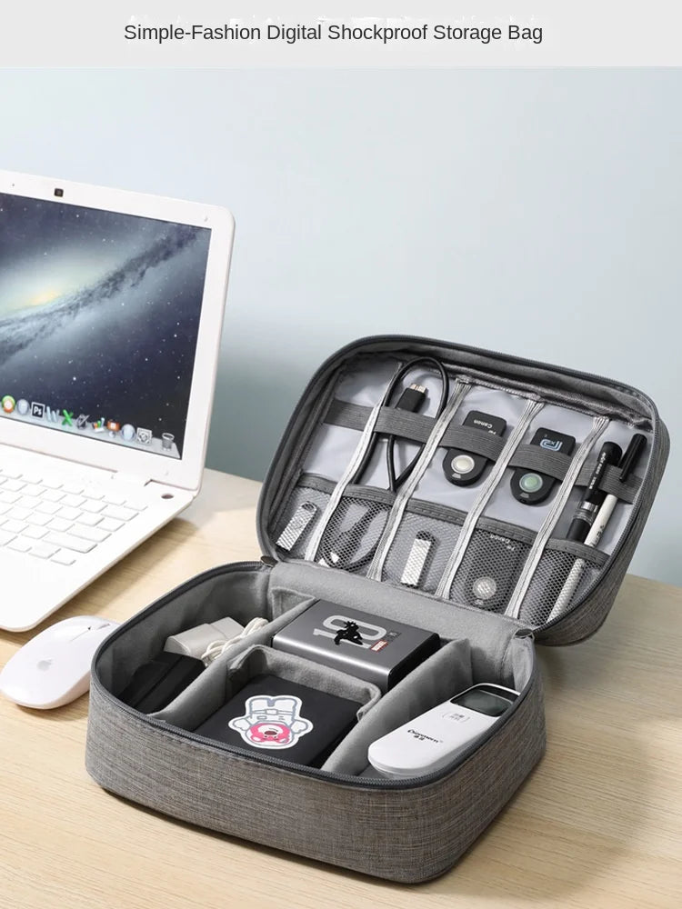 Waterproof Oxford Cable Storage Bag – Portable USB & Charger Travel Organizer