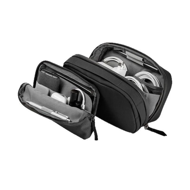 2-in-1 Tech Organizer Pouch – Detachable Double-Layer Cable & Electronics Storage Bag