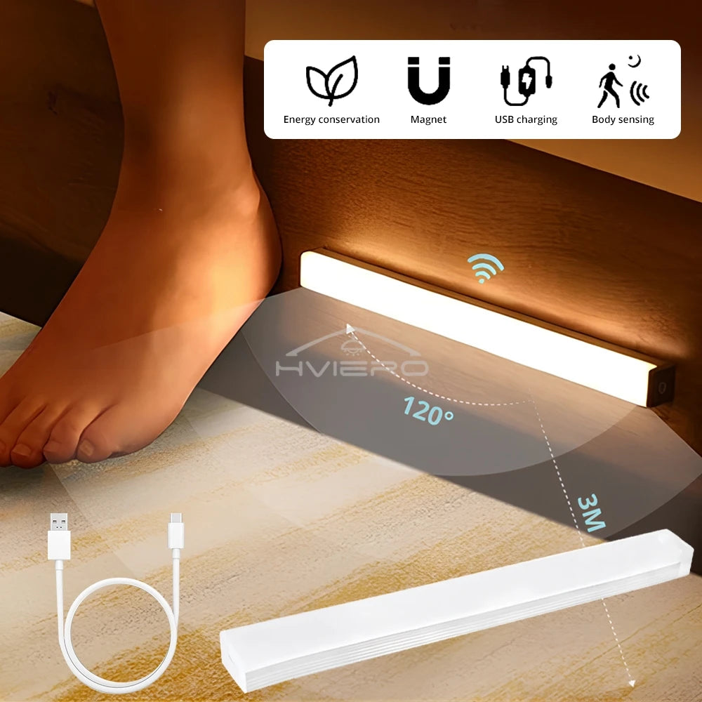 PIR Motion Sensor LED Bar Light – Magnetic Mount, USB Rechargeable, 10–50cm