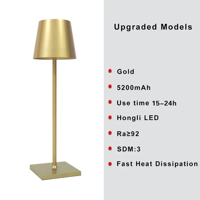 Cordless Dimmable Table Lamp – Touch Control, Indoor & Outdoor Atmosphere Light