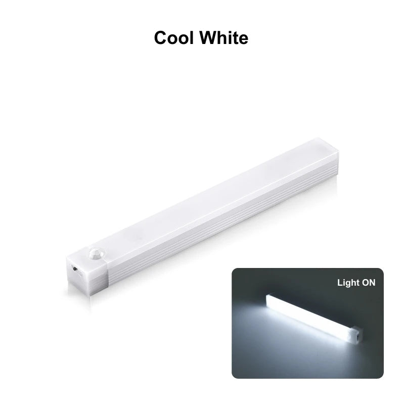 شريط إضاءة LED بمستشعر حركة | قابل لإعادة الشحن عبر USB | للخزائن وخزانة الملابس والسلالم