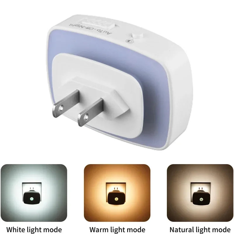 Motion Sensor LED Night Light – Smart Infrared Wall Plug, EU/US, 3 Colors