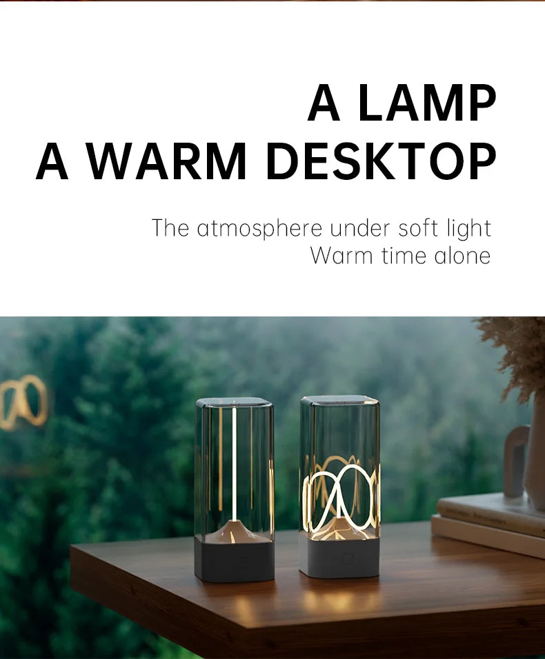 Minimalist Cordless Table Lamp – 3-Level Dimmable Rechargeable LED