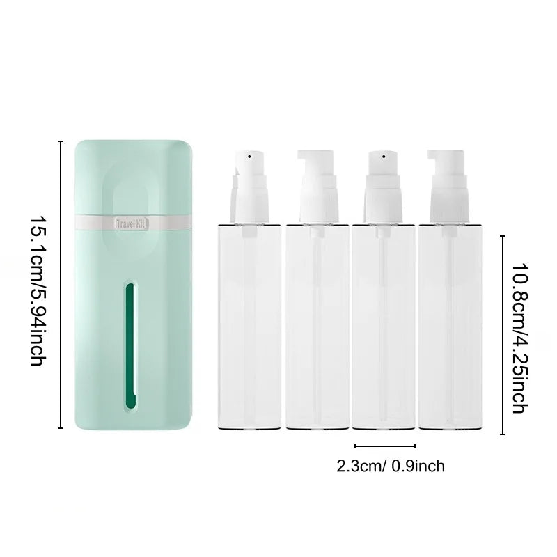 4-in-1 Refillable Leak-Proof Travel Dispenser Bottle for Camping & Business