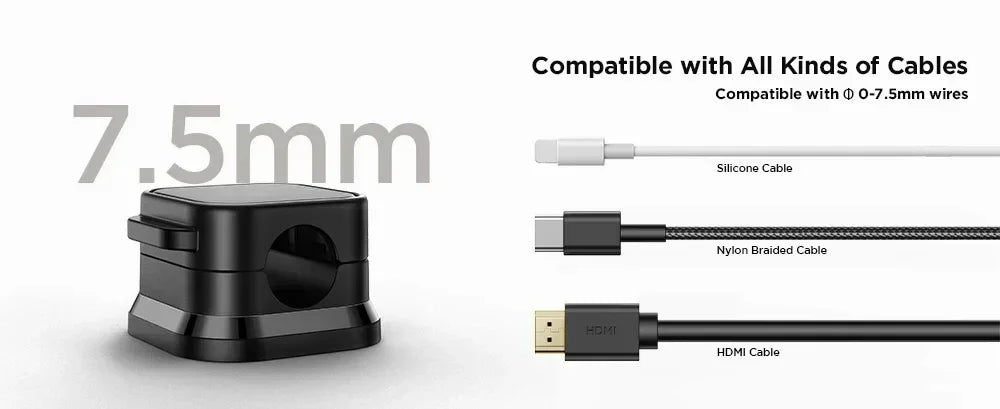 Adhesive Magnetic Cable Clips – Wire & Cord Organizer for Desk, Office & Home