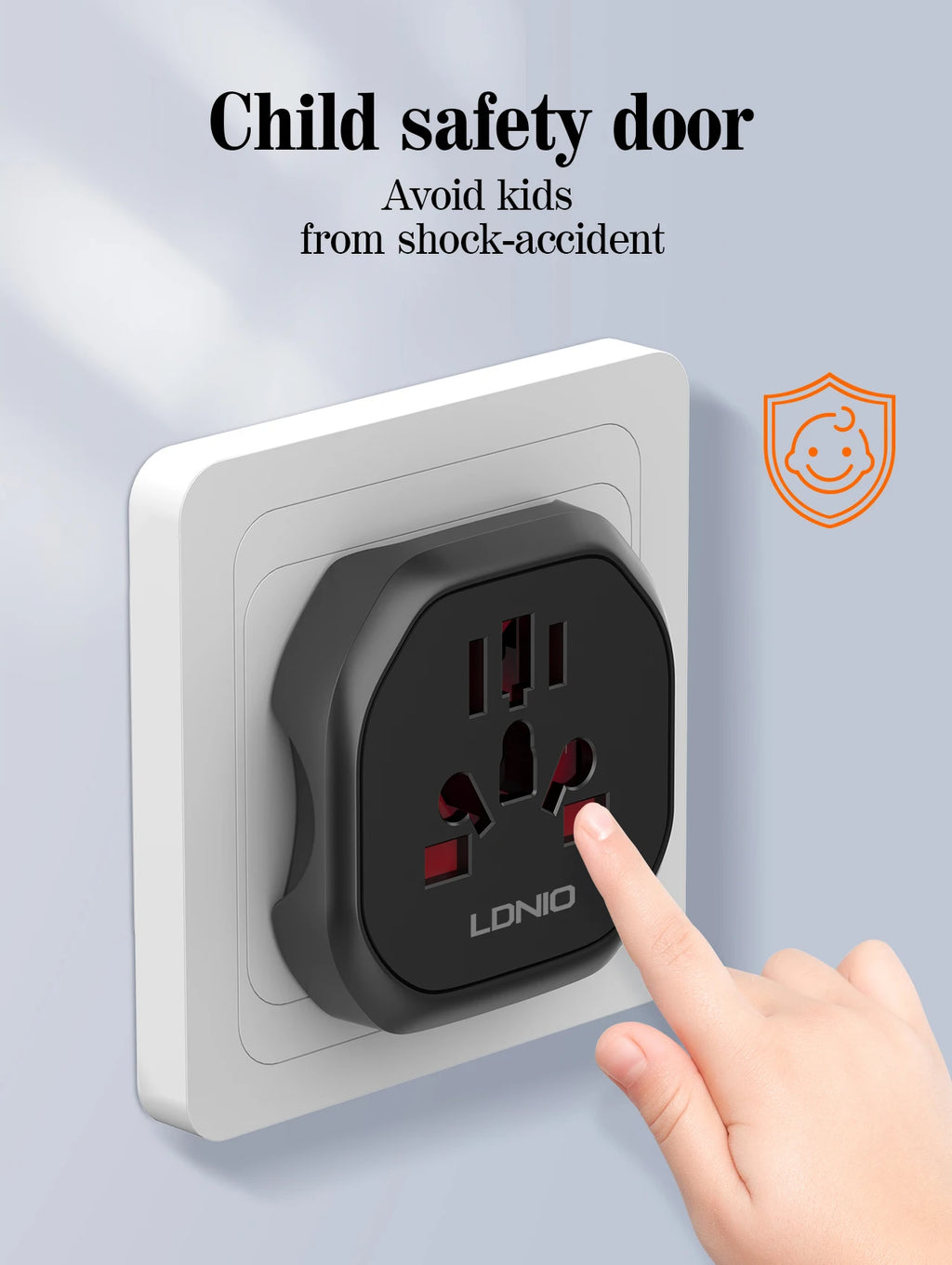 LDNIO Universal Travel Adapter EU/KR to UK/US/AU Plug Converter