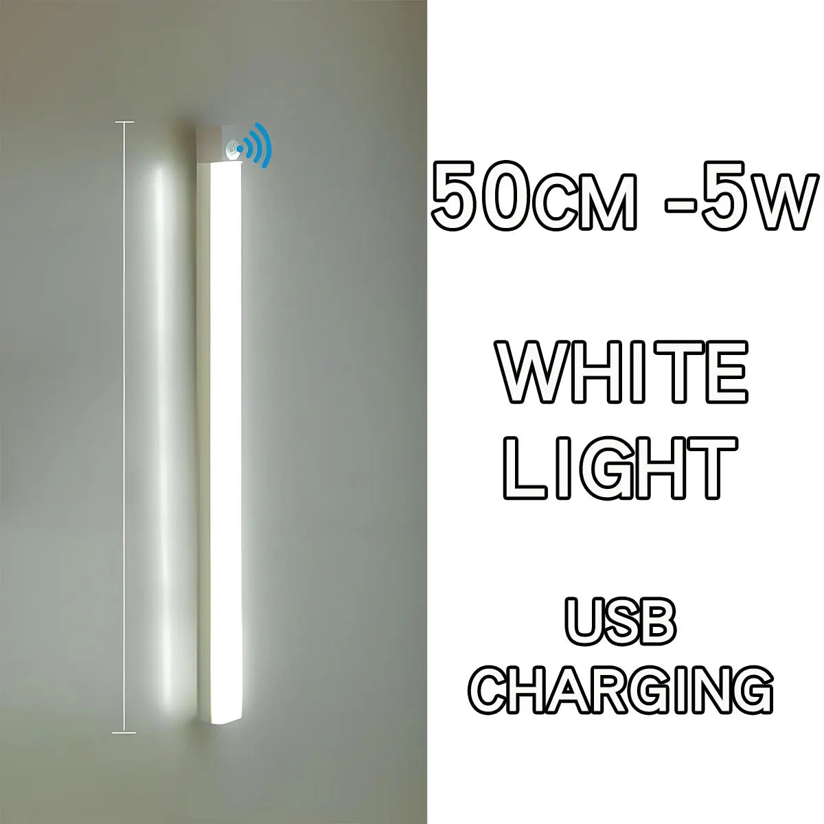 مصباح ليلي LED قابل لإعادة الشحن بمنفذ USB ومستشعر حركة – خافت، لاسلكي