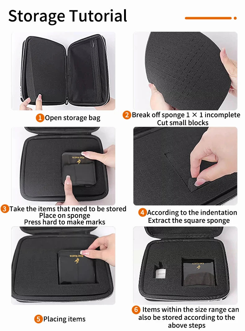 DIY Sponge Electronics Organizer Case – Customizable Foam Travel Carry Bag