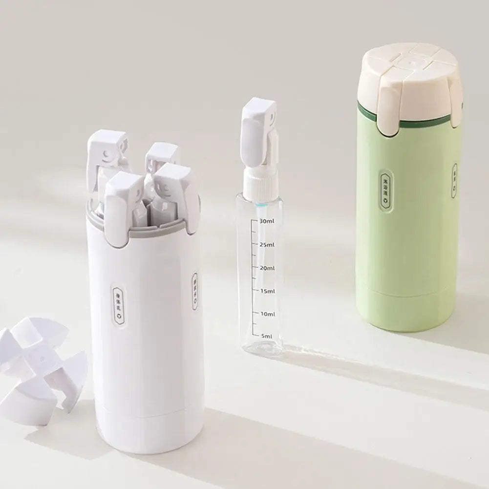 4-in-1 TSA-Approved BPA-Free Travel Dispenser Bottles for Shampoo & Lotion