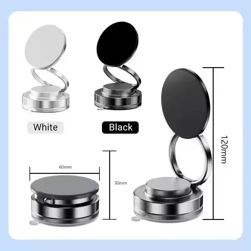360° Magnetic Car Phone Holder – Foldable Suction Cup Mount for Dashboard & Mirror