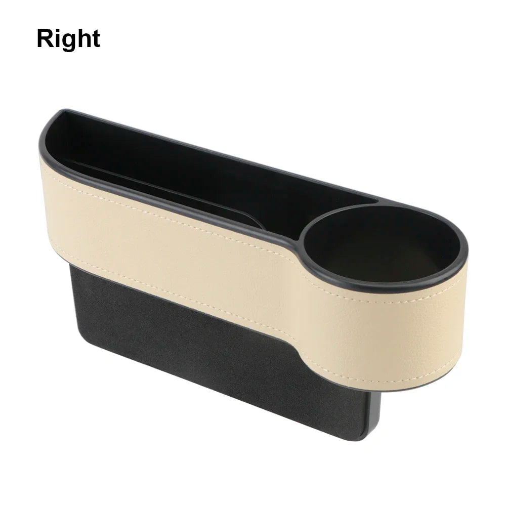 PU Leather Car Seat Gap Storage Box with Charging Hole – Left & Right, Universal Fit