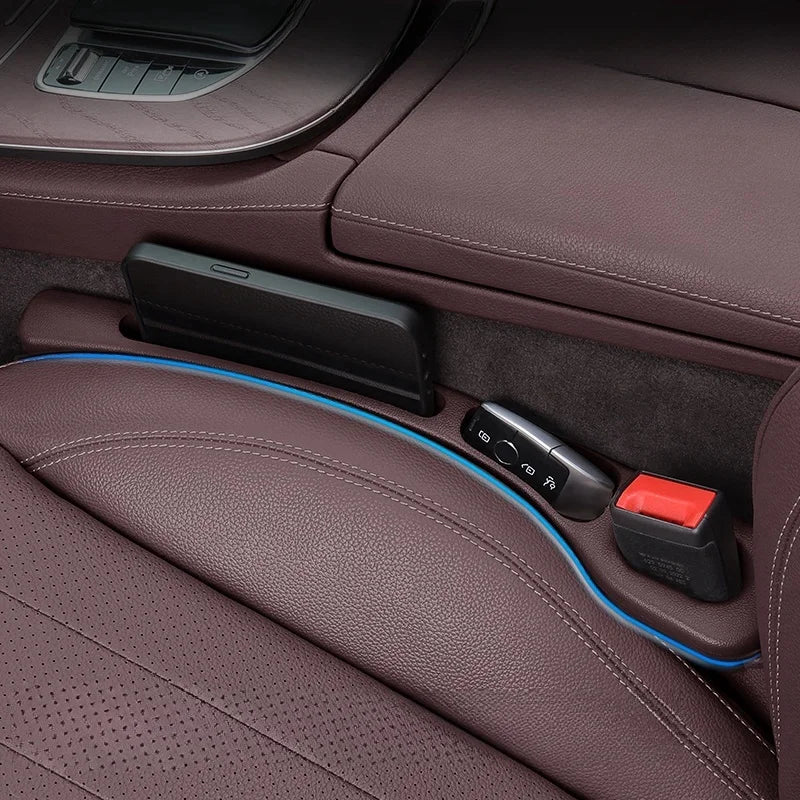 2-Pack Waterproof PU Car Seat Gap Plug Strip with Storage Grooves
