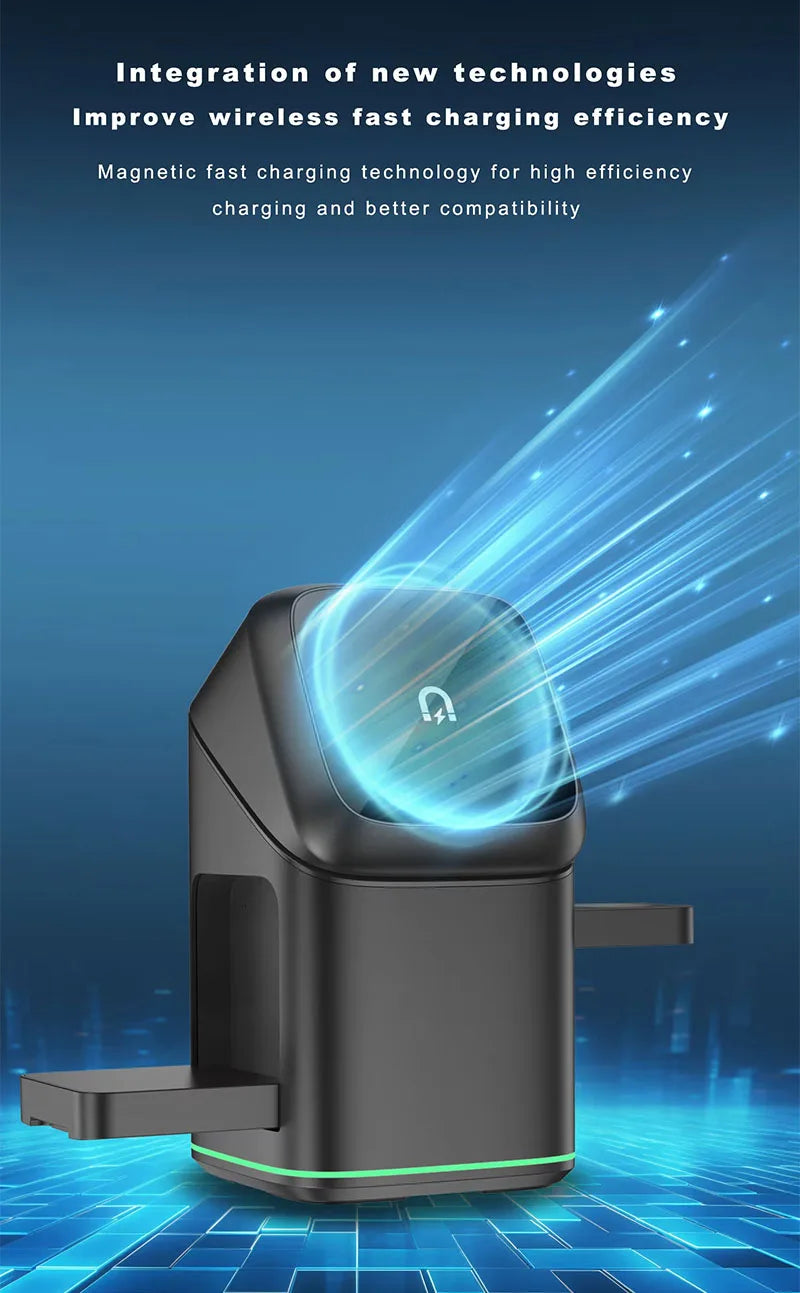 Qi2 3-in-1 Magnetic Wireless Charger with Auto-Rotation