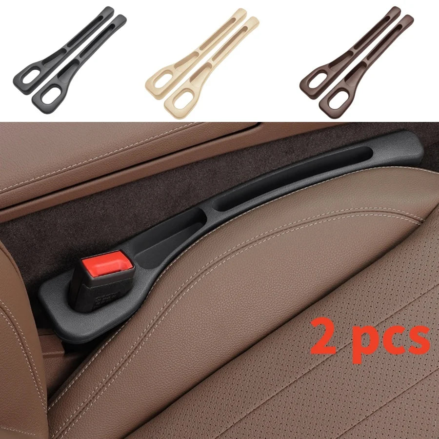 2-Pack Waterproof PU Car Seat Gap Plug Strip with Storage Grooves