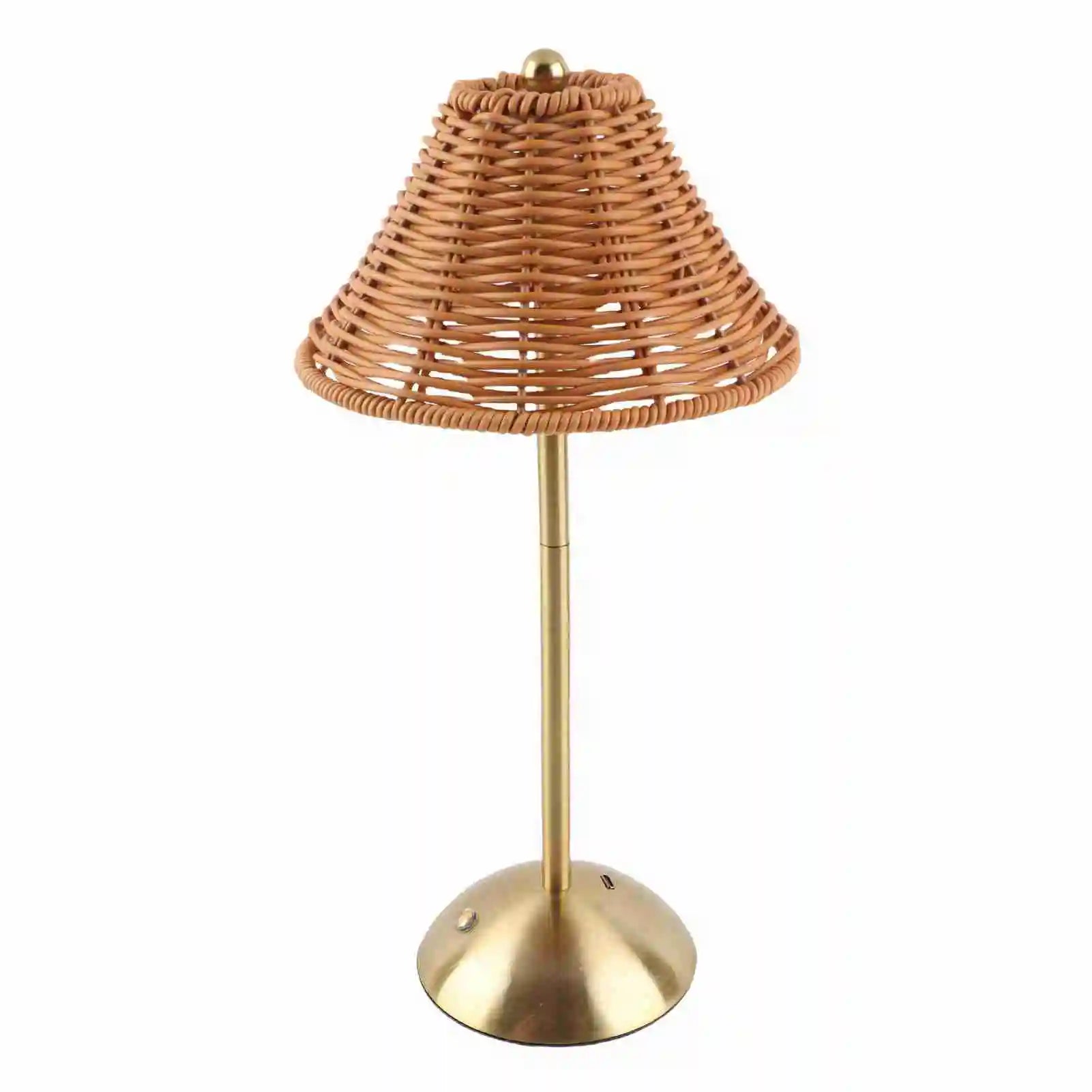 Cordless Boho Rattan Table Lamp – Dimmable LED, USB-C Rechargeable, Home & Restaurant