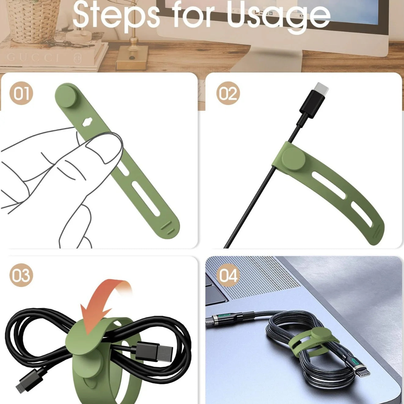Portable Cable & Headphone Cord Organizer Set (5/10 Pack)