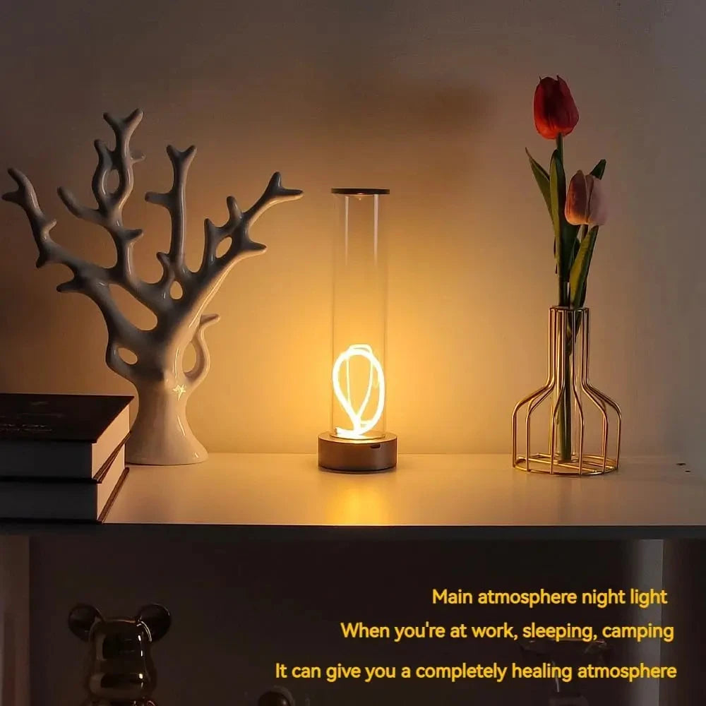 Cordless LED Table Lamp with Magnetic Adjustable Filament – 3-Mode Dimming