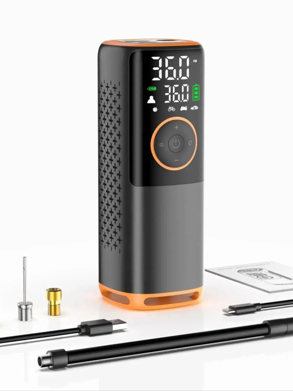 160 PSI Smart Tire Inflator – 6000mAh Battery, Dual Screen & 5-Mode Air Compressor