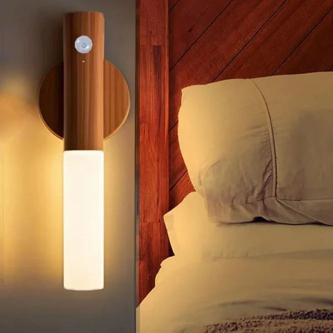 Magnetic Motion Sensor LED Wall Night Light – USB Rechargeable, Indoor