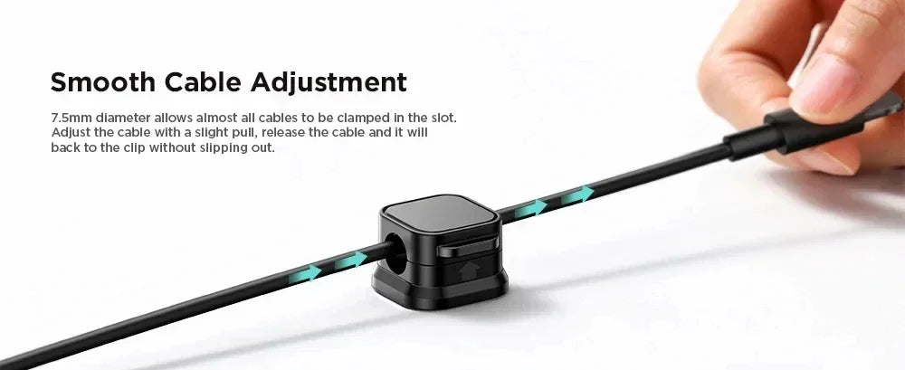Adhesive Magnetic Cable Clips – Wire & Cord Organizer for Desk, Office & Home