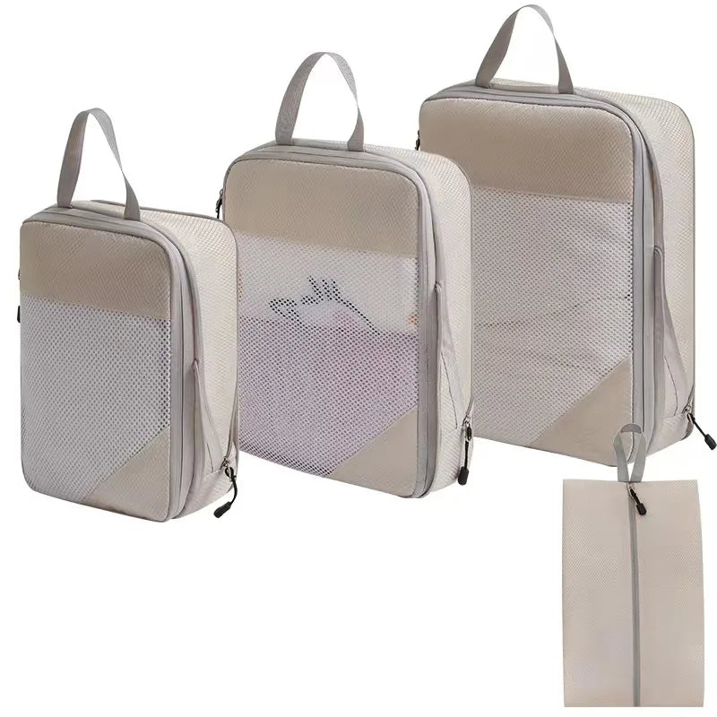 Expandable Compression Packing Cubes – Lightweight Travel Organizer Set for Suitcases