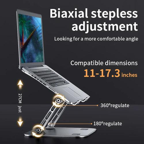 Adjustable Aluminum Laptop & Tablet Stand with Cooling Support