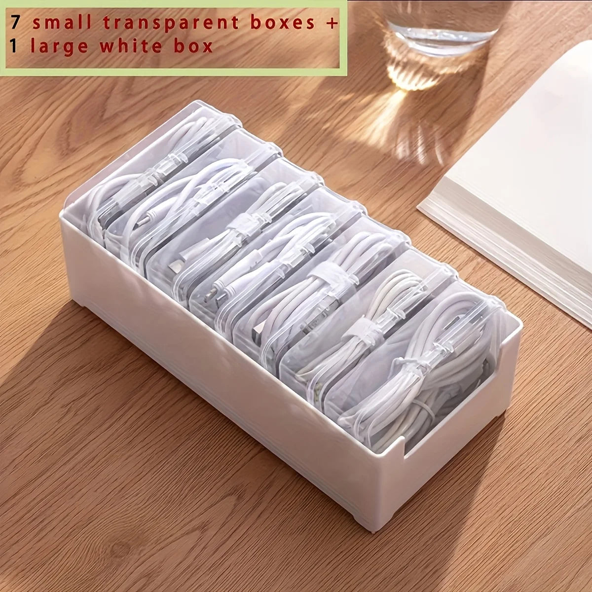 Desktop Cable Management Box & Charging Accessories Drawer Organizer
