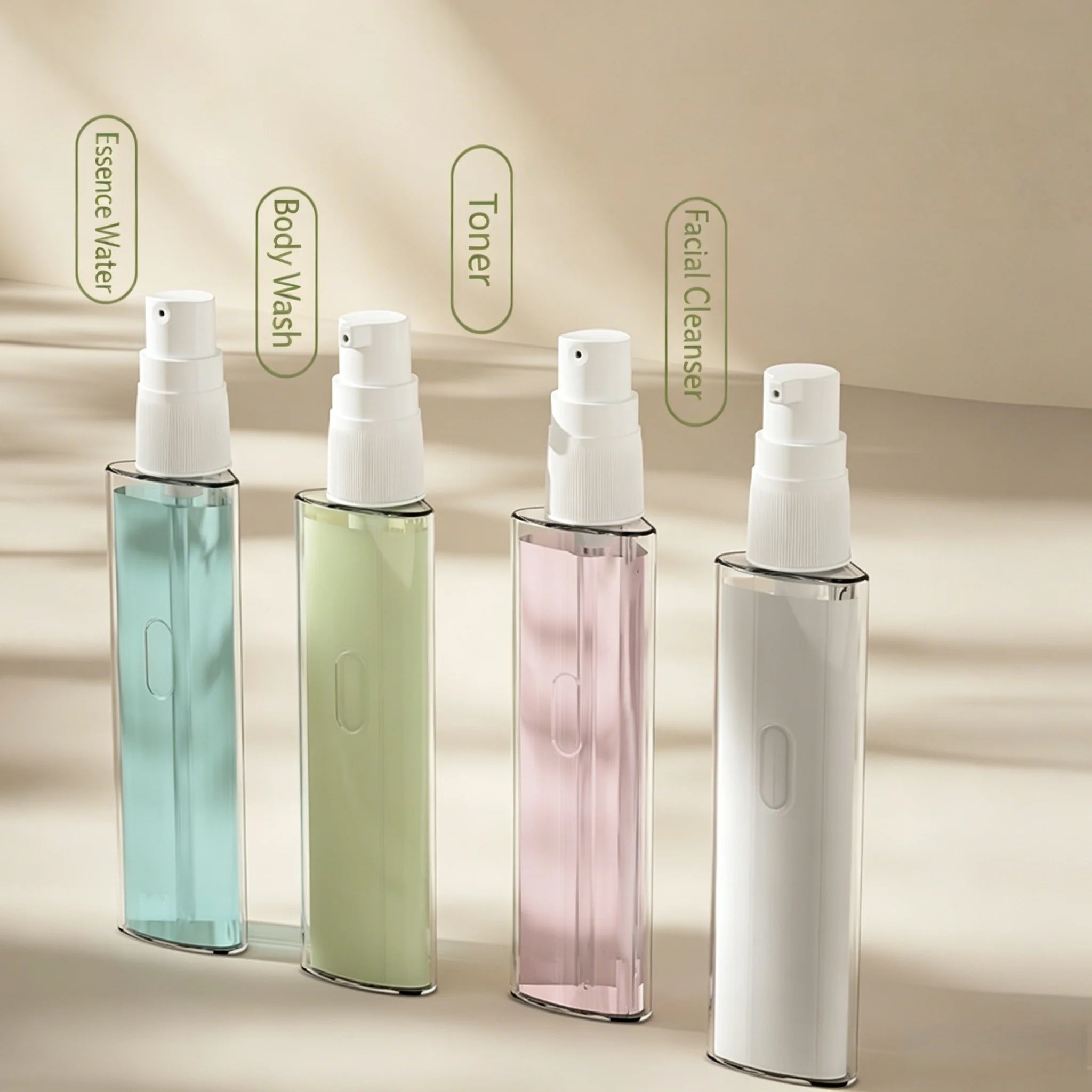 4-in-1 Refillable Leak-Proof Travel Dispenser Bottle for Camping & Business