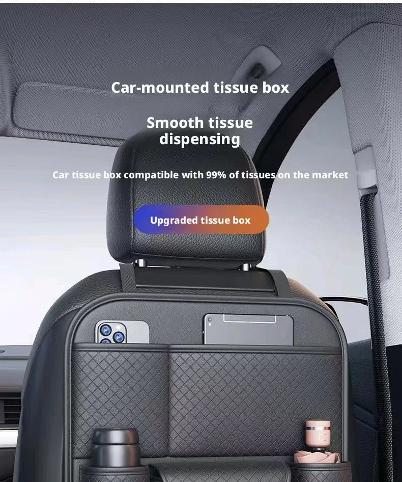 High-Capacity Car Seat Gap Organizer | Built-In Cup Holder | Premium PU | Universal Fit