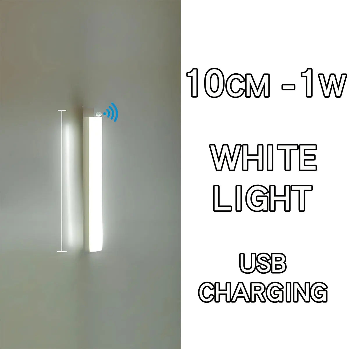 مصباح ليلي LED قابل لإعادة الشحن بمنفذ USB ومستشعر حركة – خافت، لاسلكي
