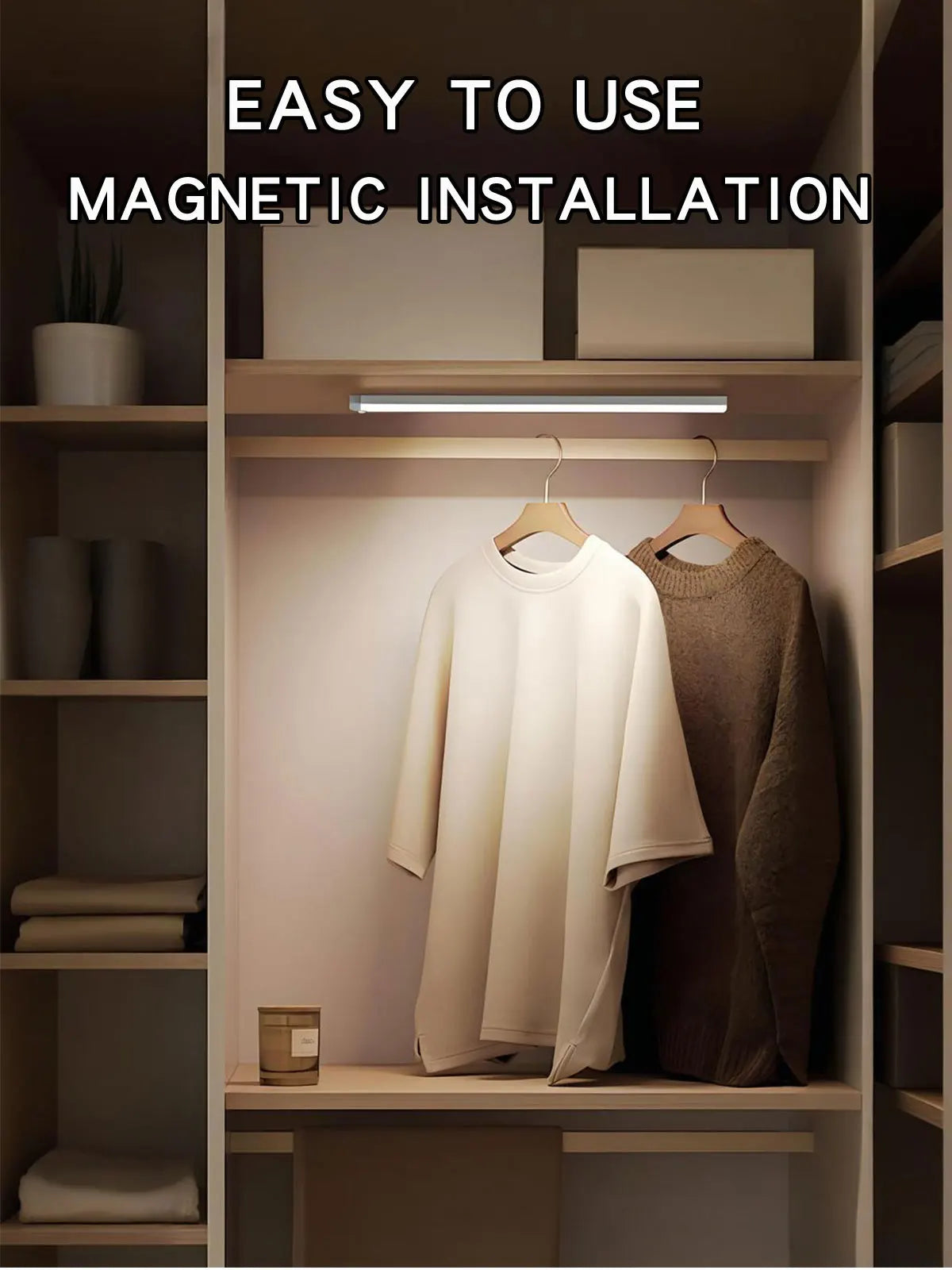 USB Rechargeable Motion Sensor LED Night Light – Dimmable, Wireless