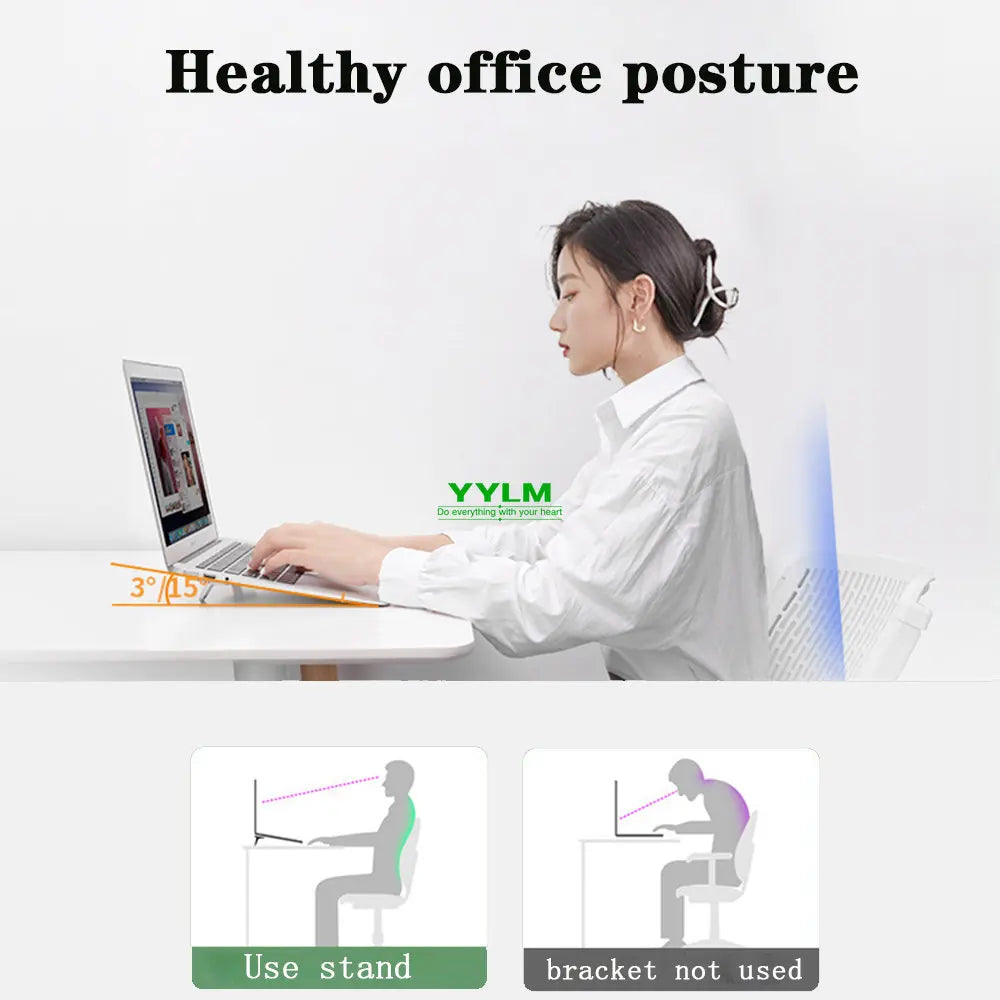 Compact Aluminum Laptop Riser with Portable Folding Legs