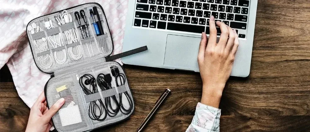 Waterproof Portable Electronic Accessory Organizer Bag for Cables & Chargers