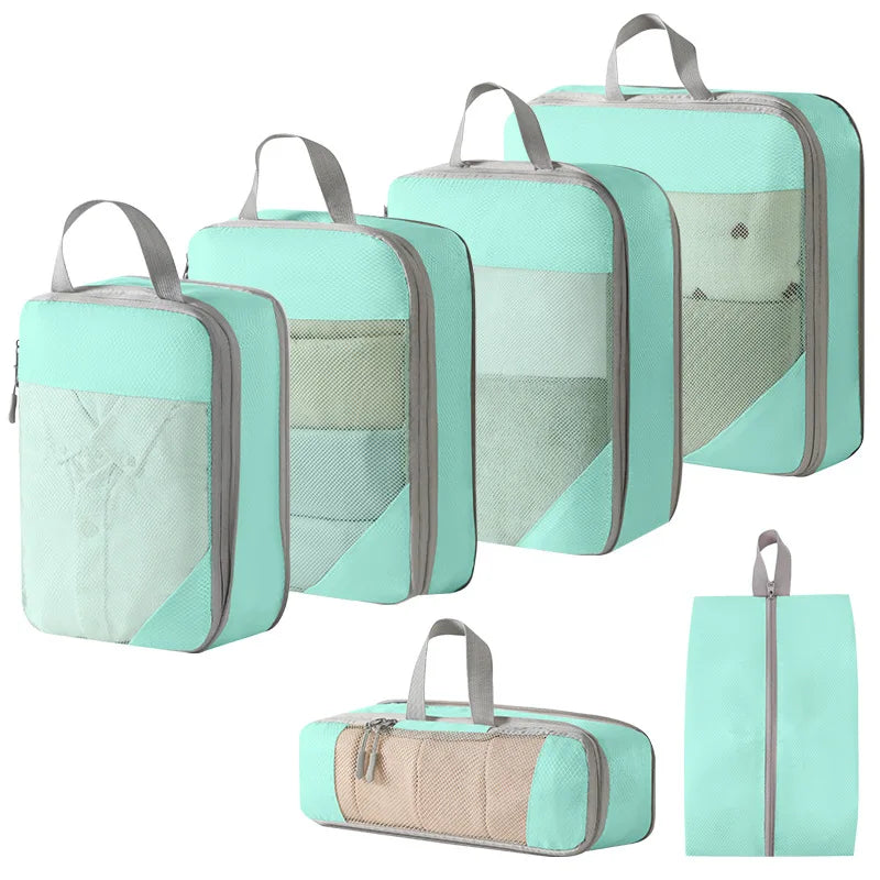 Expandable Compression Packing Cubes – Lightweight Travel Organizer Set for Suitcases