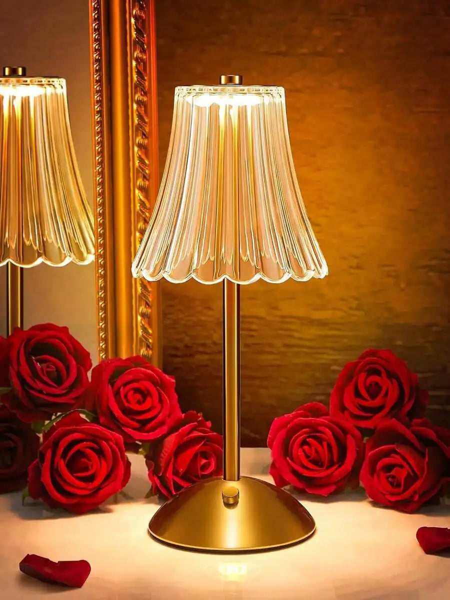 Cordless LED Table Lamp – USB Rechargeable, Gold Brass, Indoor/Outdoor