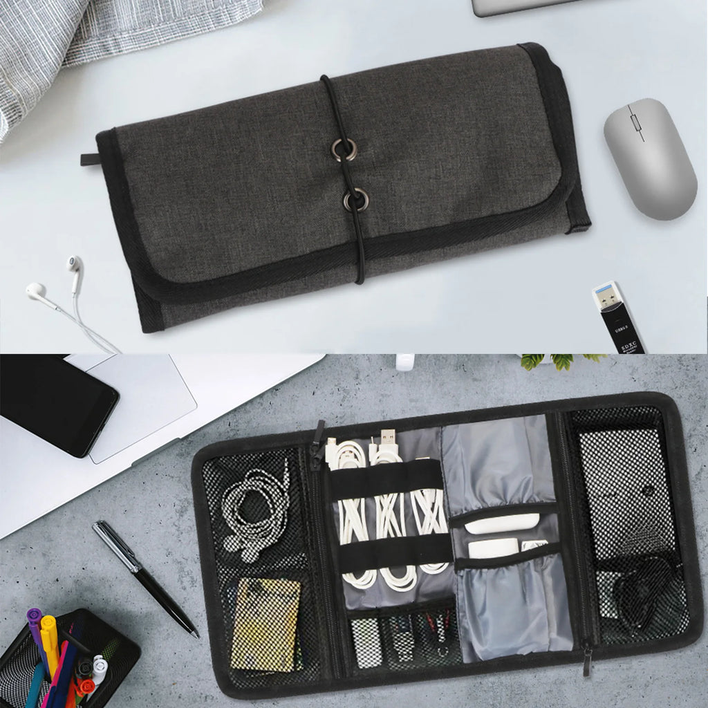 Portable Electronic Organizer Travel Bag for Cables, Power Bank & Accessories