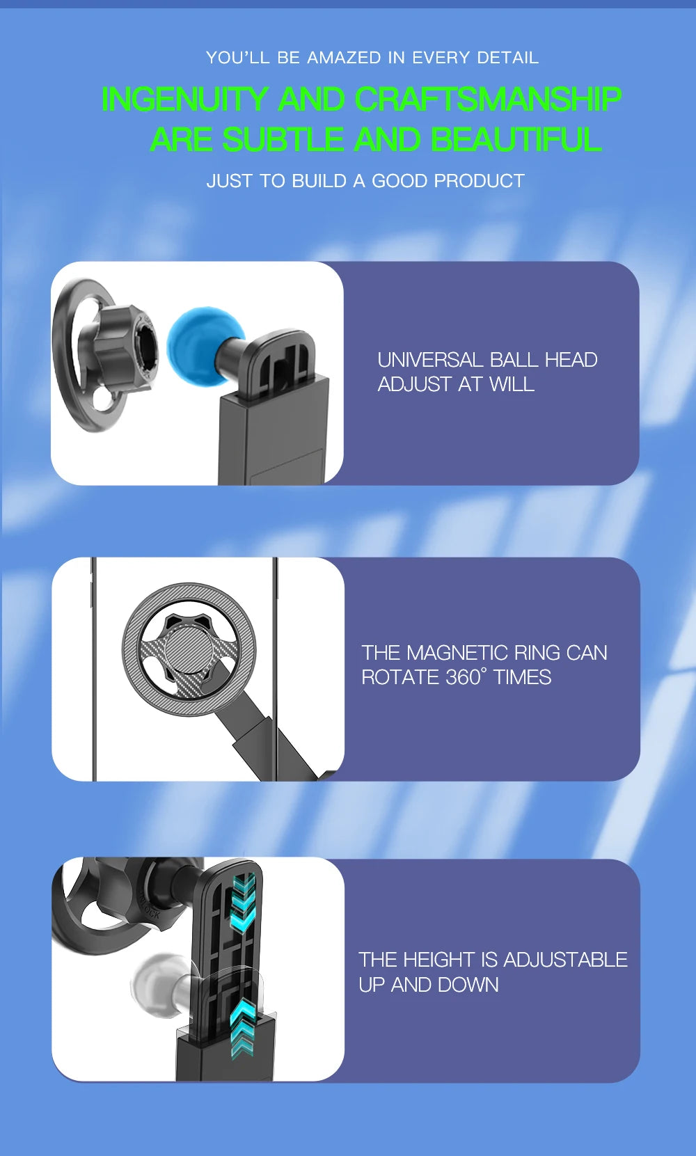 Magnetic Car Phone Holder | 360° Rotation | Foldable Dashboard Mount